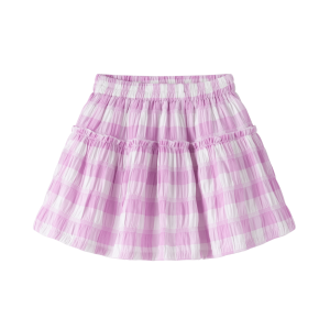 Falda de niña a cuadro Malvas y Blanco