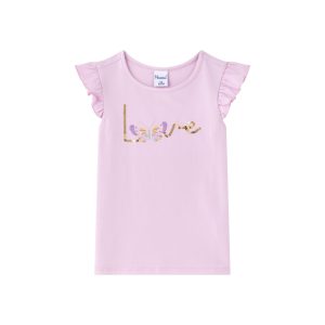 Camiseta M/C de niña con mangas volantes