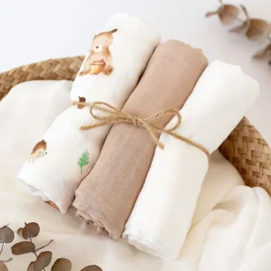 Set 3 Muselinas Bambú 70x70cms Kiokids