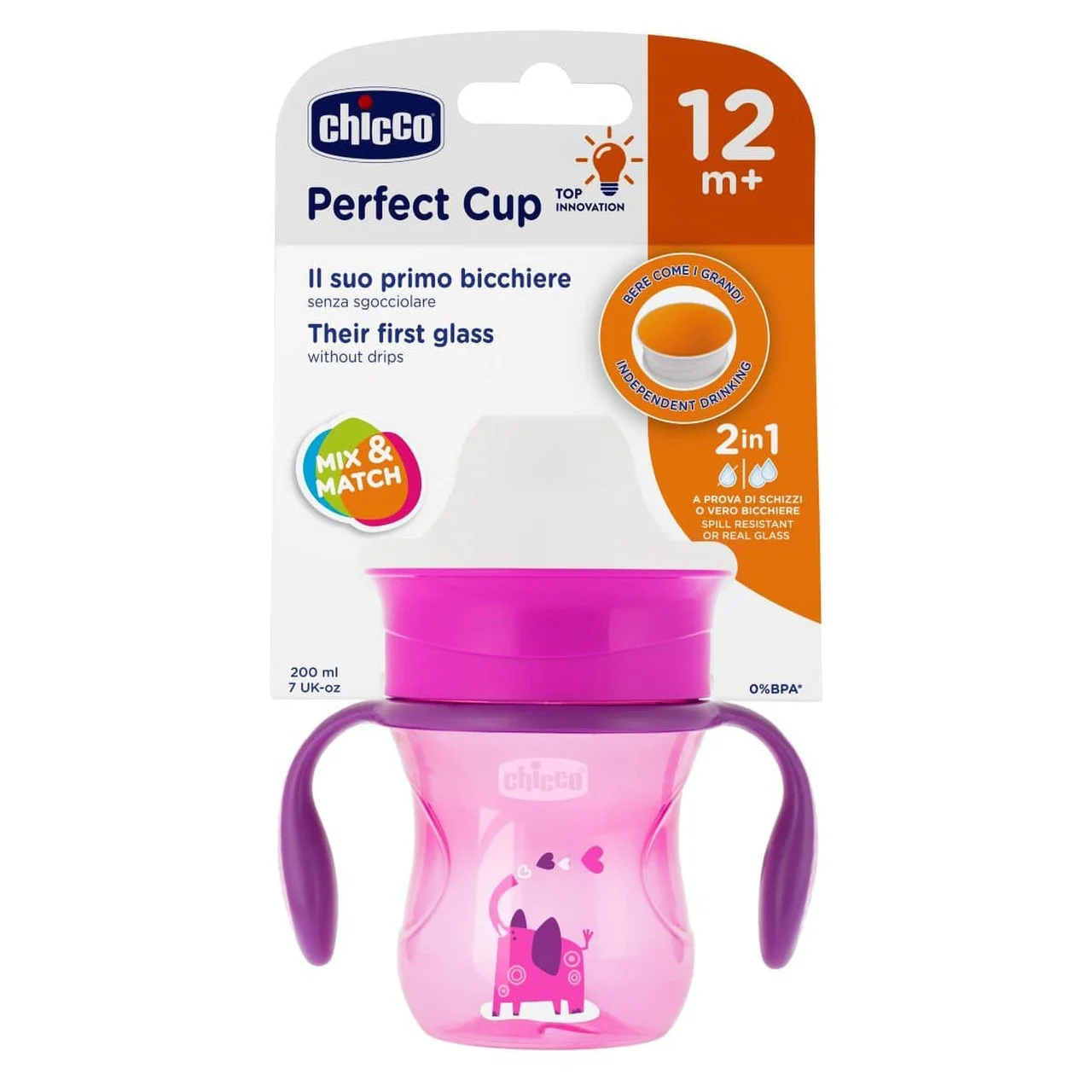 Vaso Evolutivo Perfect 360º Mix&Match 200ml. 12M+ Chicco - Imagen 5