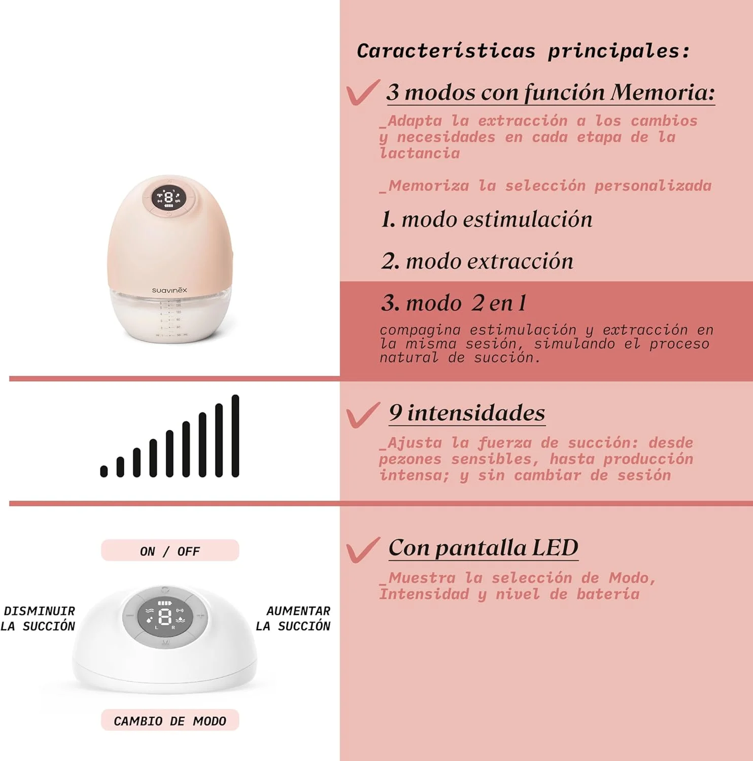 Extractor De Leche Eléctrico Manos Libres Suavinex - Imagen 8