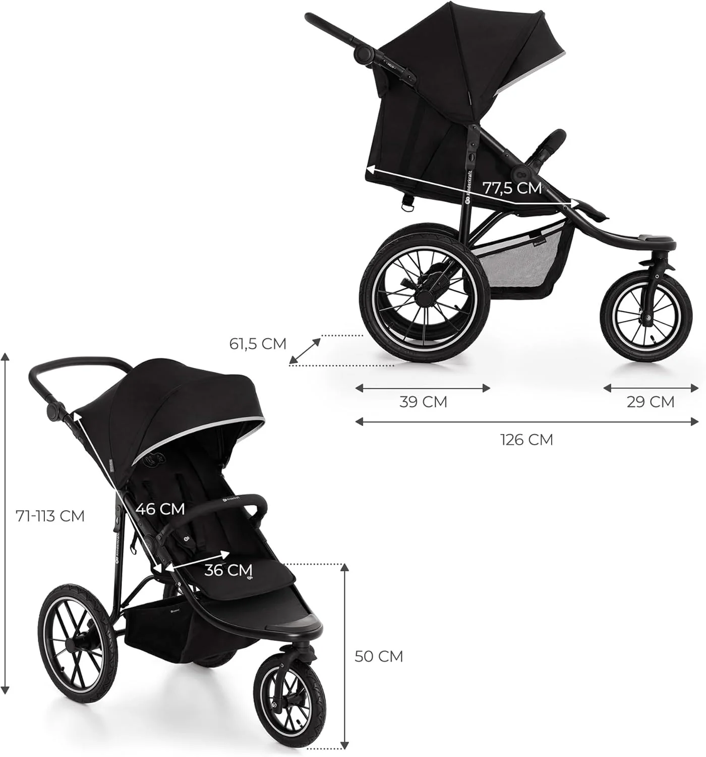 Helsi 2 Silla de paseo 3 ruedas de Kinderkraft (Chollomania) - Imagen 8