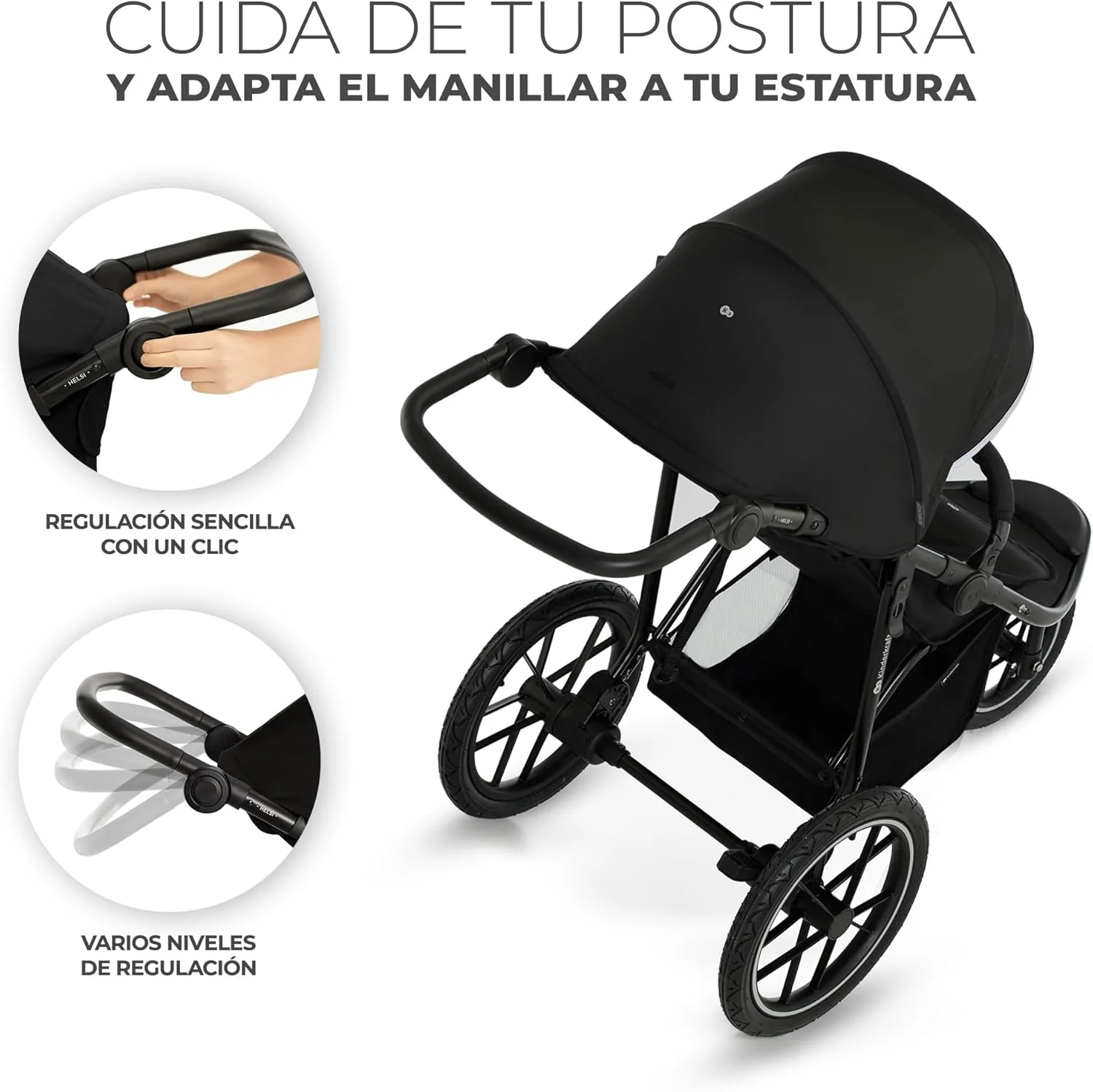 Helsi 2 Silla de paseo 3 ruedas de Kinderkraft (Chollomania) - Imagen 4