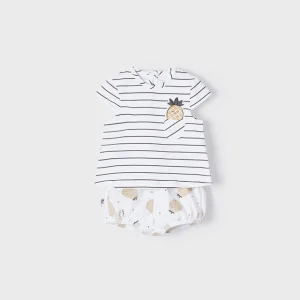 Conjunto 2 piezas punto ECOFRIENDS corto de piñas de niña de Mayoral