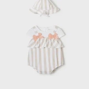 Pelele punto con gorro bebé niña de Mayoral