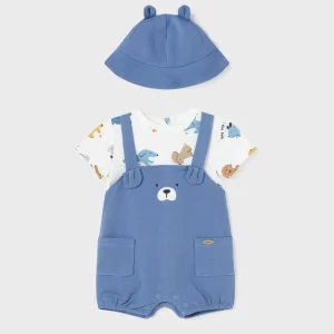 Pelele peto de algodón sostenible con gorro reversible Osito de Mayoral