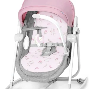 Columpio Bebé NOLA, 5 en 1, Balancín, Silla, Cuna, Rosa de Kinderkraft