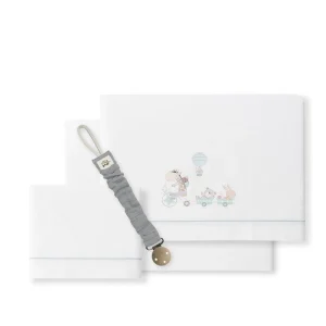 Tríptico cuna 100% algodón Jirafa + chupetero de Interbaby