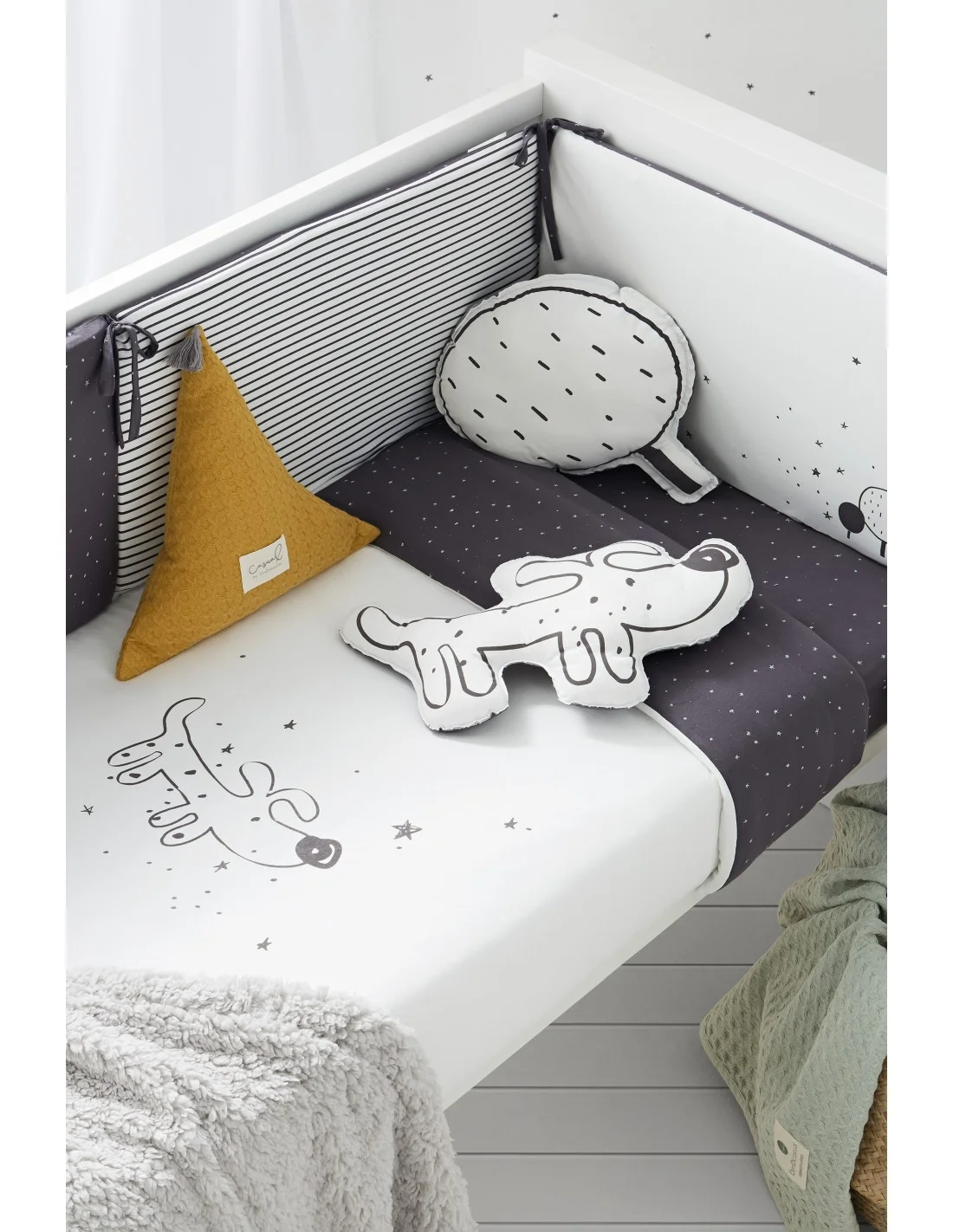 Edredón Desenfundable + Protector 60×120 Guau Pirulos