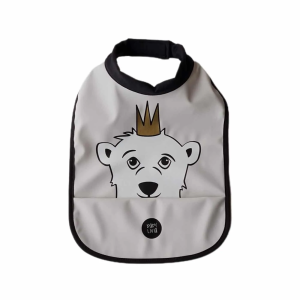 Babero Baby Livia de cuello gris oso